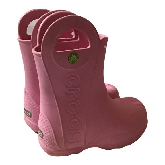 Crocs Toddler Girls Size 8 Pink Rainboots - Picture 3 of 8